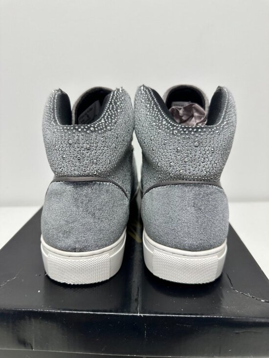 After Midnight Flash Sneakers Men 9 Silver Velvet Rhinestone Studded Bling main image 5